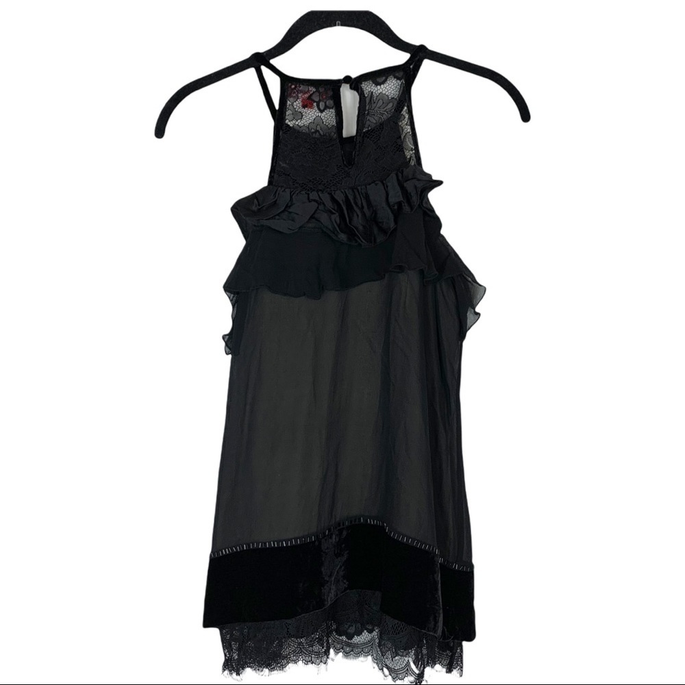Rene Derhy Silk Velvet Emroidered Top M